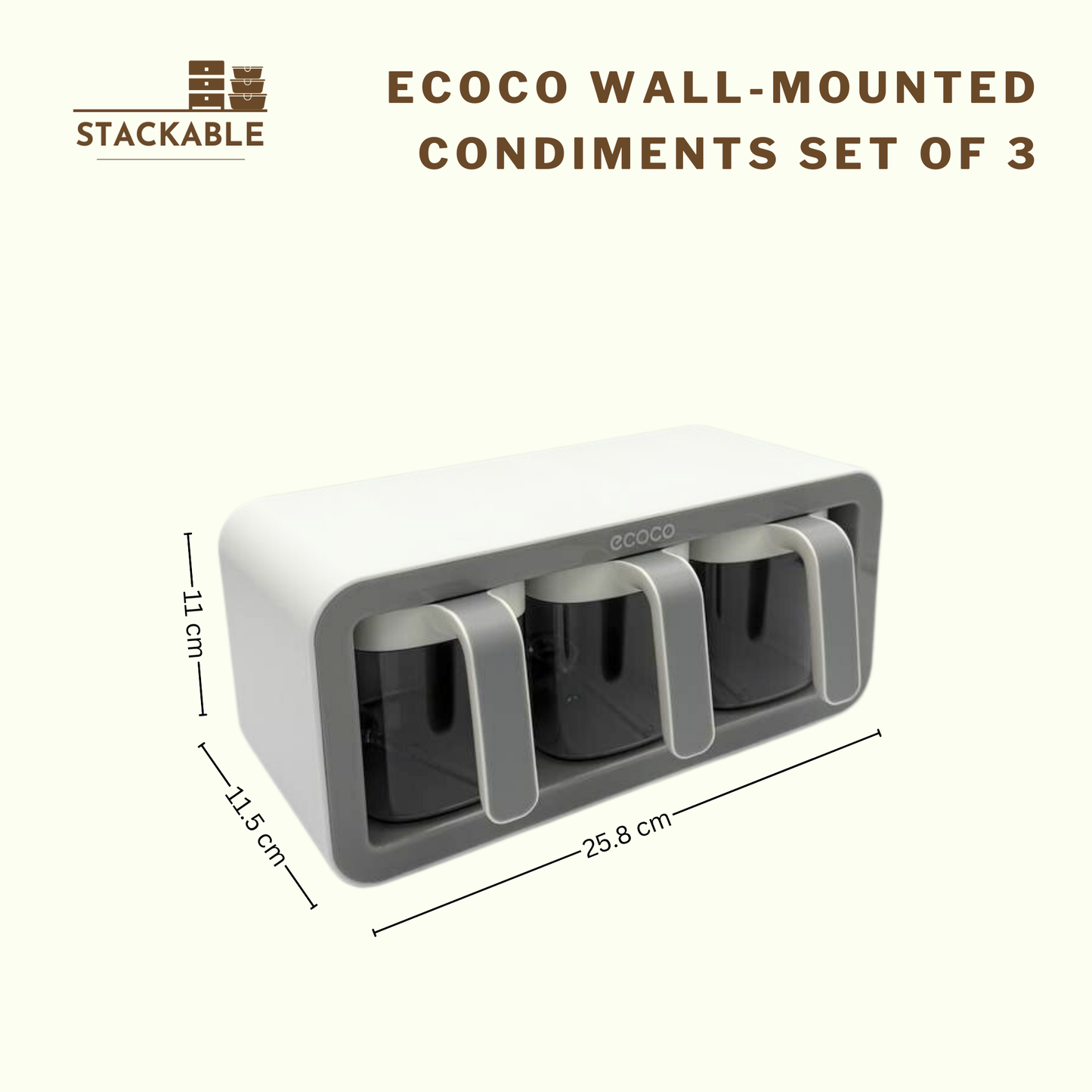 Ecoco Wall-mounted Condiments Set