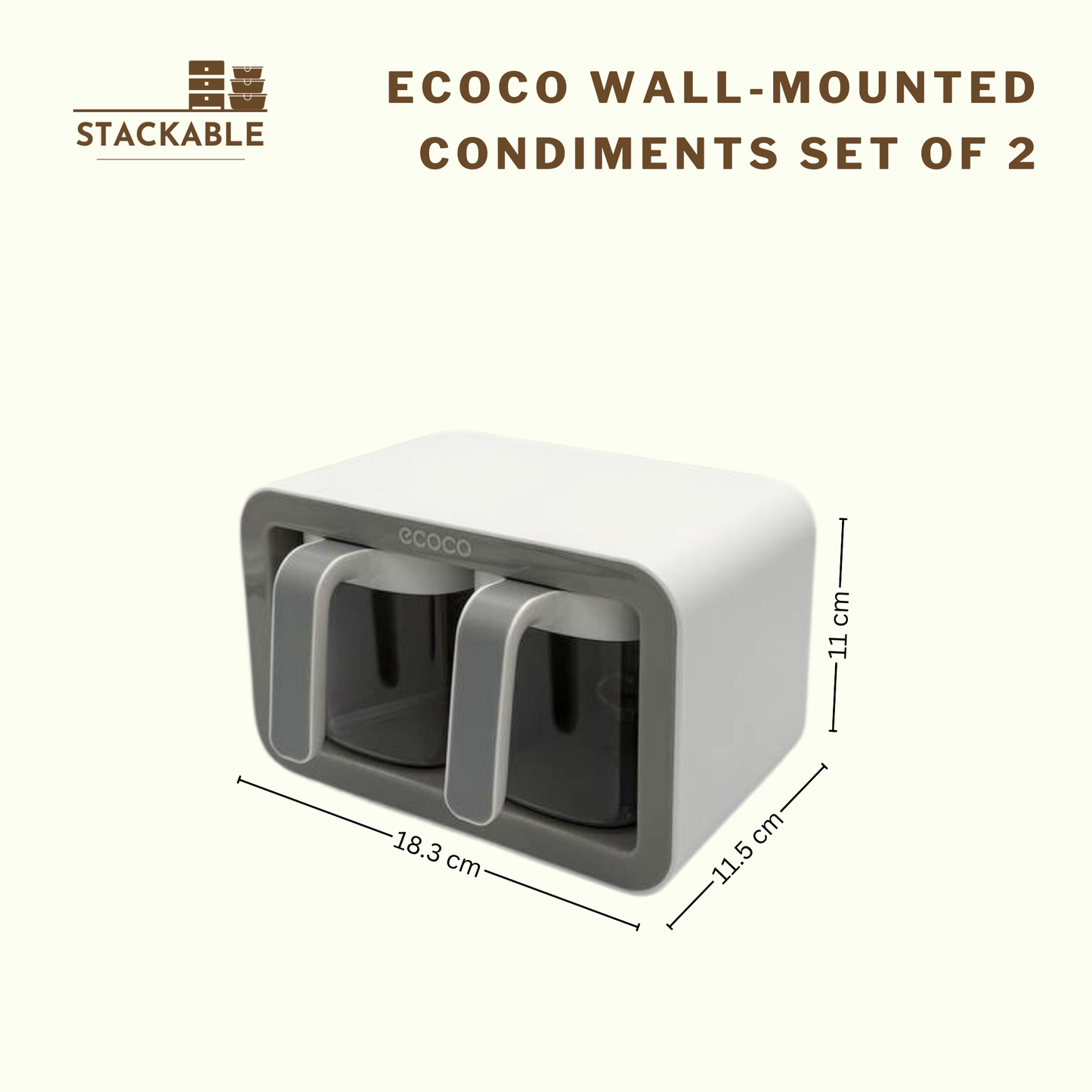 Ecoco Wall-mounted Condiments Set