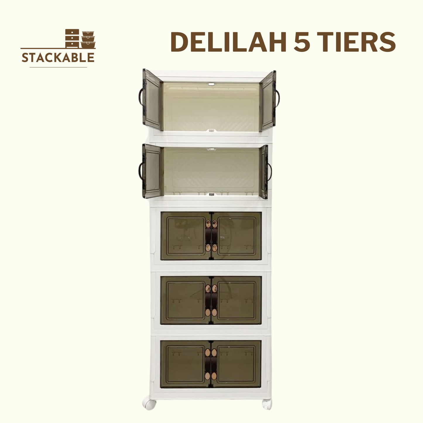 Delilah Stackable Collapsible Storage Cabinets